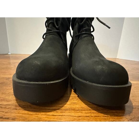 Eileen Fisher Women’s Kenille Sport Suede/Shearling Wedge Boot Black Sz 8.5 NWOB - Picture 4 of 10